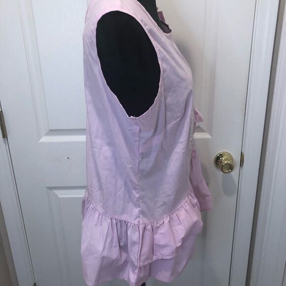 Signature Studio pink ruffle peplum sleeveless top - Picture 5 of 9